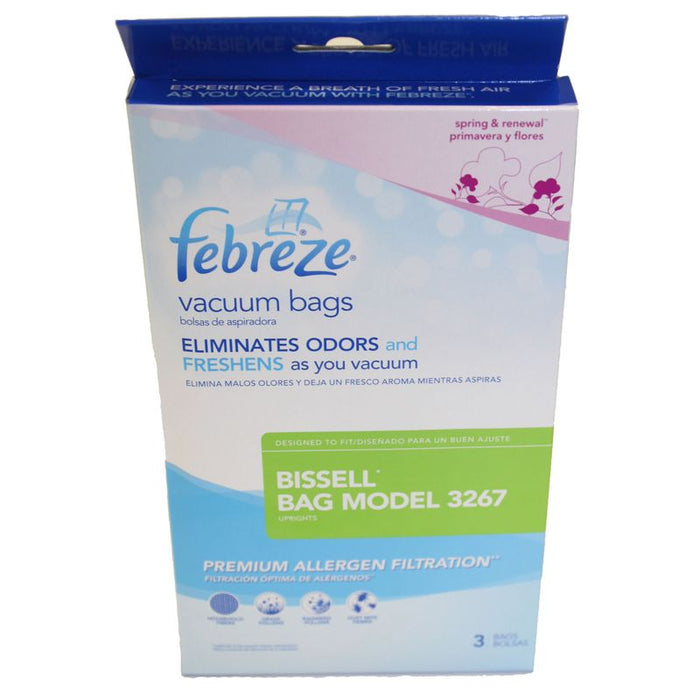 3Pk Febreze/Bissell 3863 6221 Vac Upright, Paper Bags, Part 32671