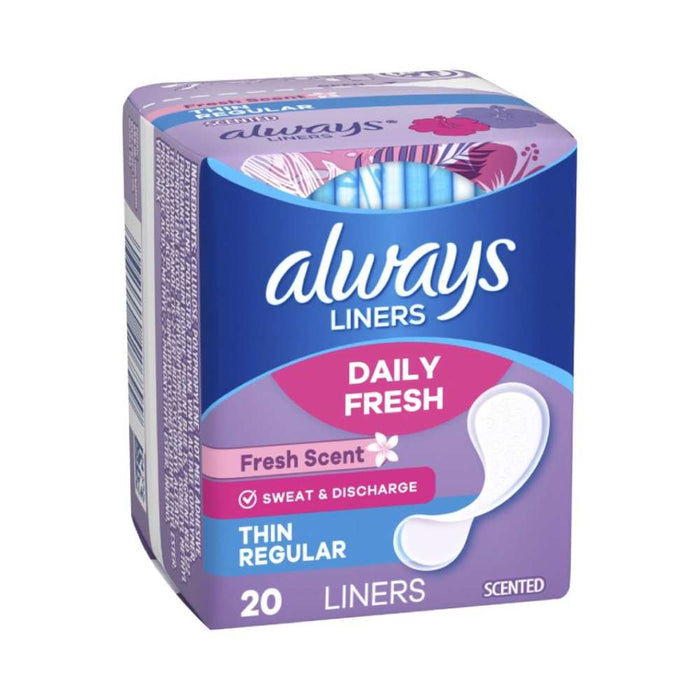 Always - Thin Regular Liners, Fresh Scent 20 Ct - 24 Pack