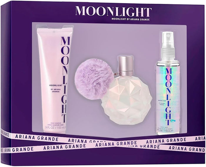 Ariana Grande Moonlight Women's 3-Piece Set | 3.4 oz EDP, 4 oz Body Mist, 3.4 oz Soufflé