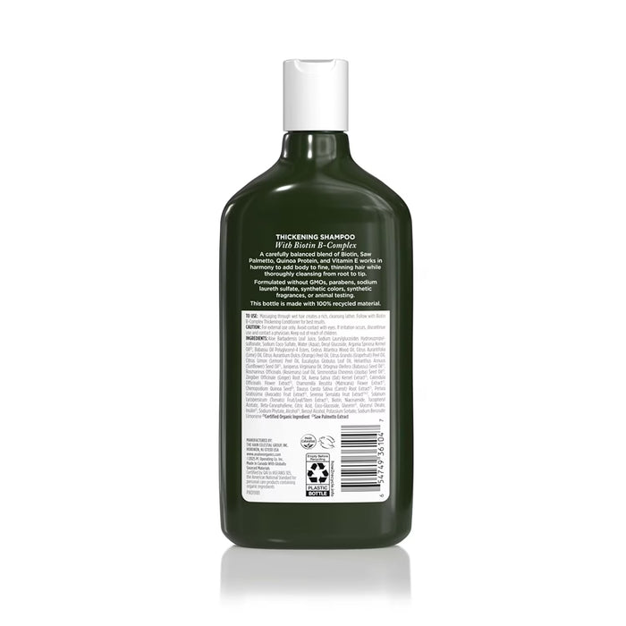 Avalon Organics Biotin B-Complex Thickening Shampoo 11 oz - 6 Pack
