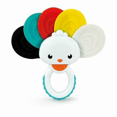 Baby Clementoni Rainbow Peacock Rattle