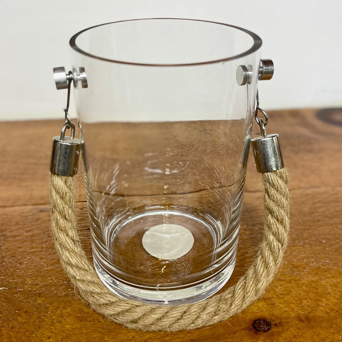 Glass Candle Holder With Rope Handle