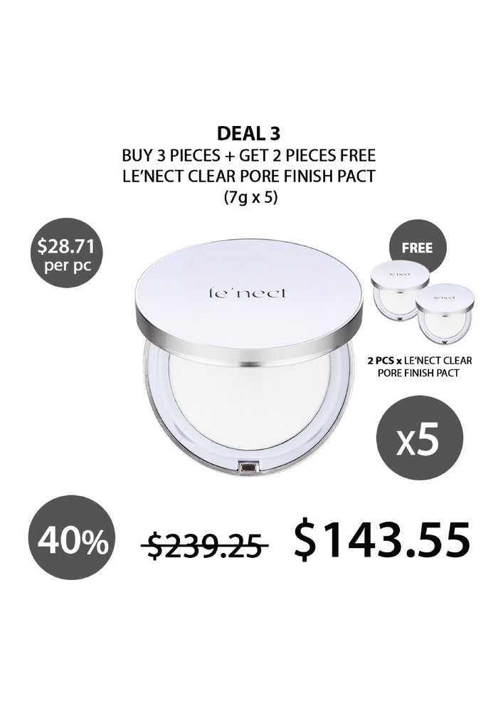 (BUY 3+2 FREE) LE'NECT CLEAR PORE FINISH PACT