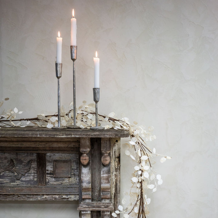 Luna Forged Candlestick (Medium, Silver)