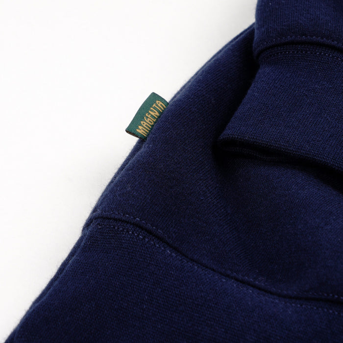 Magenta Script Crewneck Navy