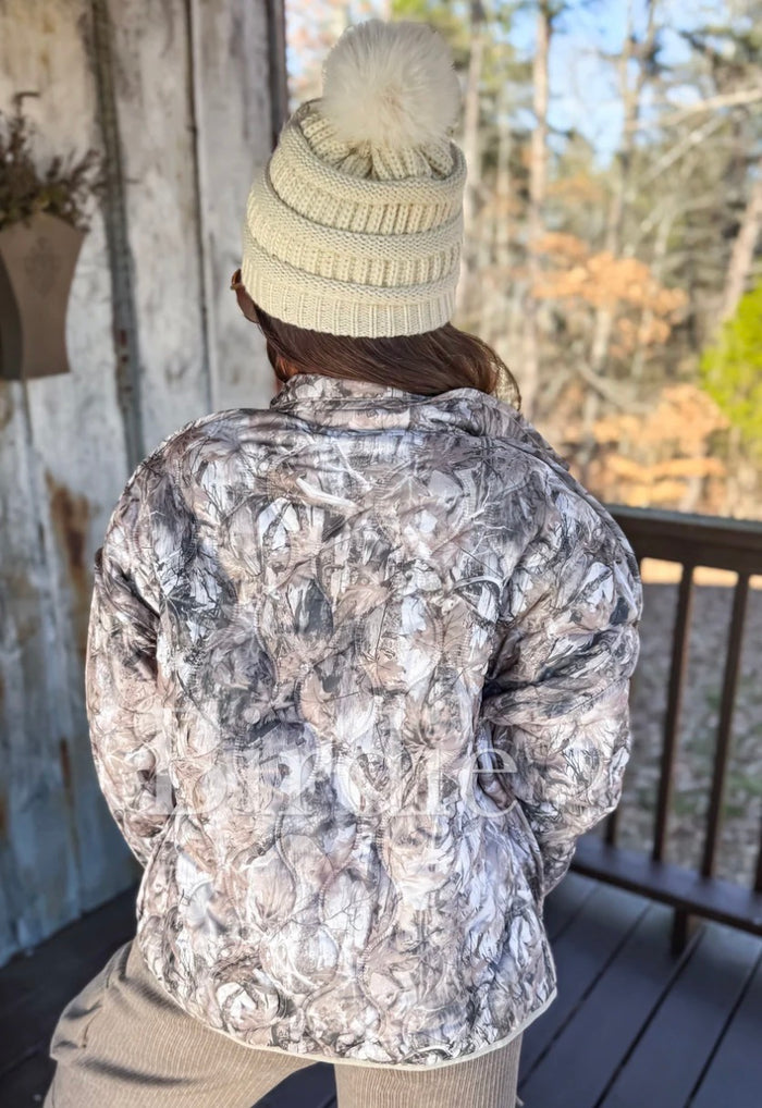 PREORDER: Cozy Puff Jacket in Dark Camo // ships in 3-4 weeks
