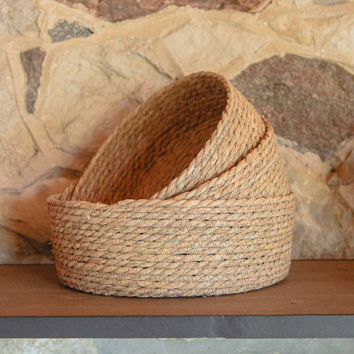 ROUND SEAGRASS BASKETS | 3 Sizes - Magnolia Lane co. Home + Garden + Gift