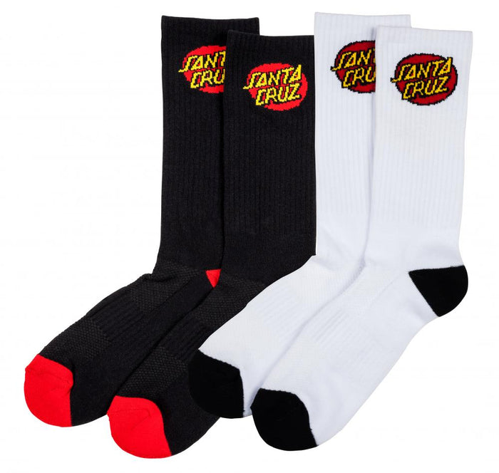 Santa Cruz 2er Pack Classic Dot Socks Black/White