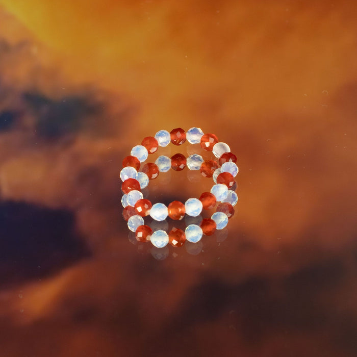 Spirit Gemstone Ring Set Blood Moon