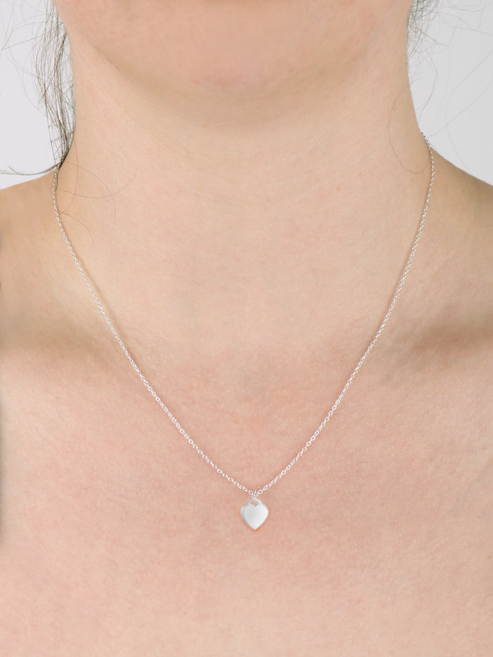 Sterling Silver Heart Lock Pendant Necklace | Silver-Image 3