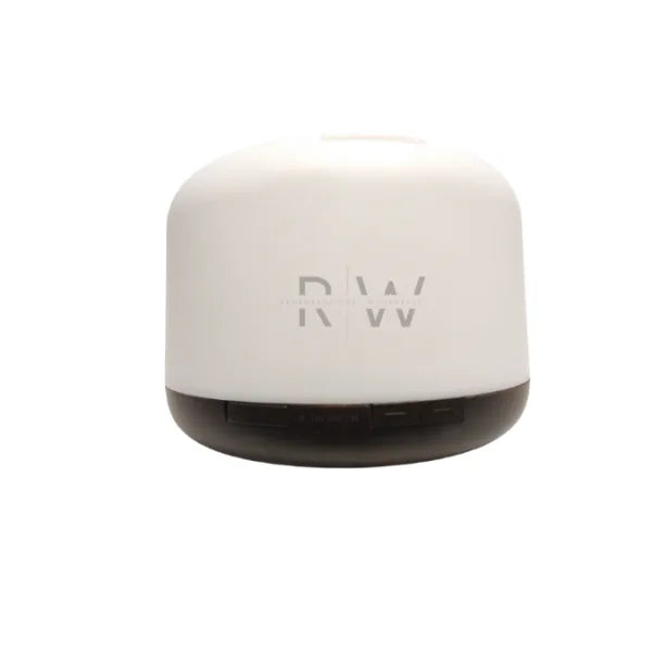 White Round Dark Wood Bottom LED Aroma Ultrasonic Diffuser -500ml (EDF-06WD) (Wholesale)