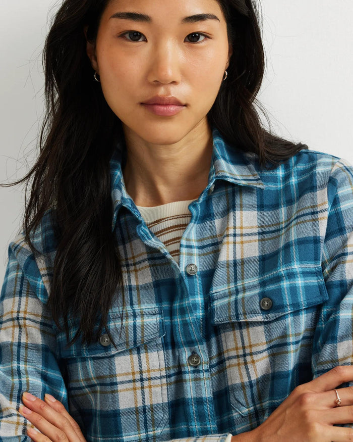 Women's Stine's Favorite Flannel-Sea Blue-Regular-7