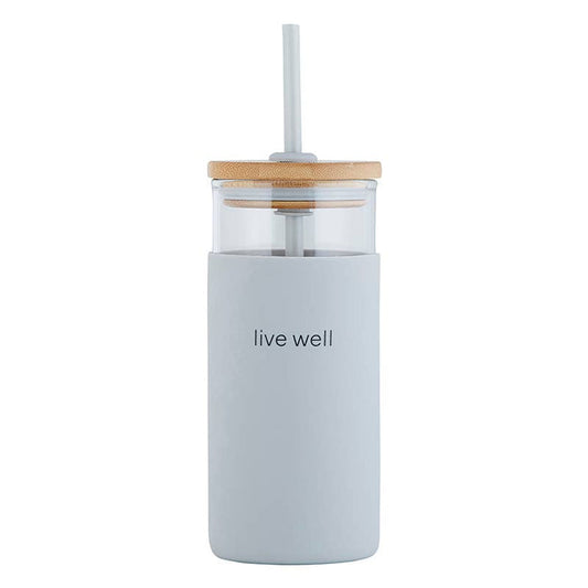 18oz Glass Tumbler  - Live Well - Taryn x Philip Boutique