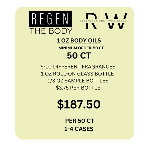 1oz Roll On Body Oil 50 CT PKG *STAFF ONLY*  - $187.50 (5ct of each Fragrance) Fragrance #1 of 10 - REGEN THE BODY