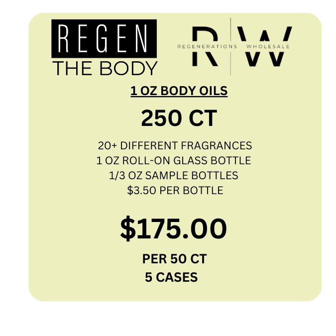1oz Roll On Body Oil 50 CT PKG *STAFF ONLY*  - $187.50 (5ct of each Fragrance) Fragrance #1 of 10 - REGEN THE BODY