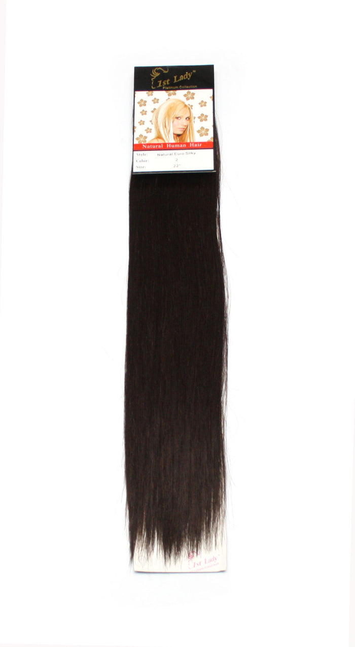 1st Lady Natural Euro Silky Straight Blended Human Hair Weft 22" - Elysee Star