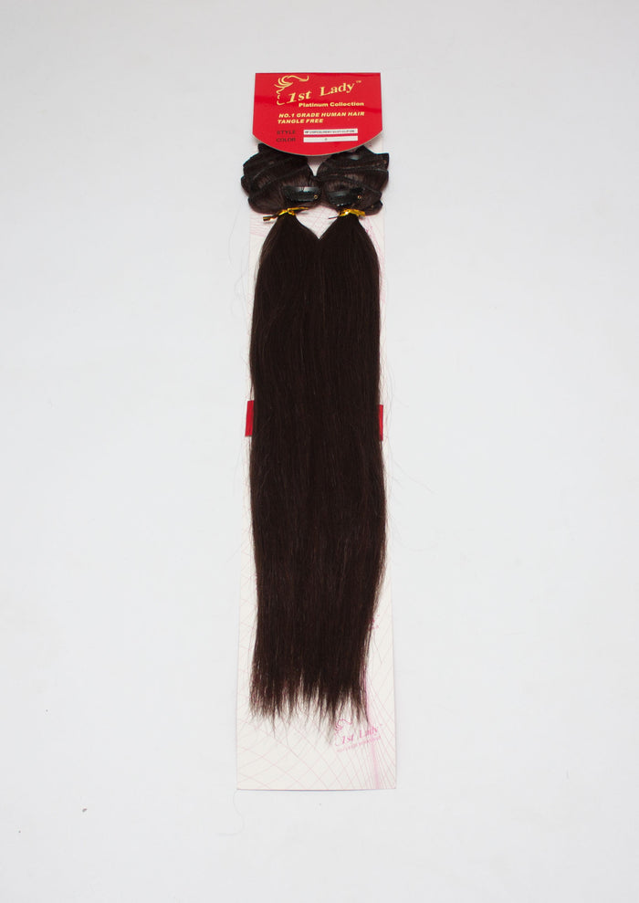 1st Lady Remy Human Hair Clip-On Silky Straight 18"  (10Pcs) - Elysee Star