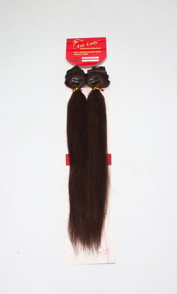 1st Lady Remy Human Hair Clip-On Silky Straight 18"  (10Pcs) - Elysee Star