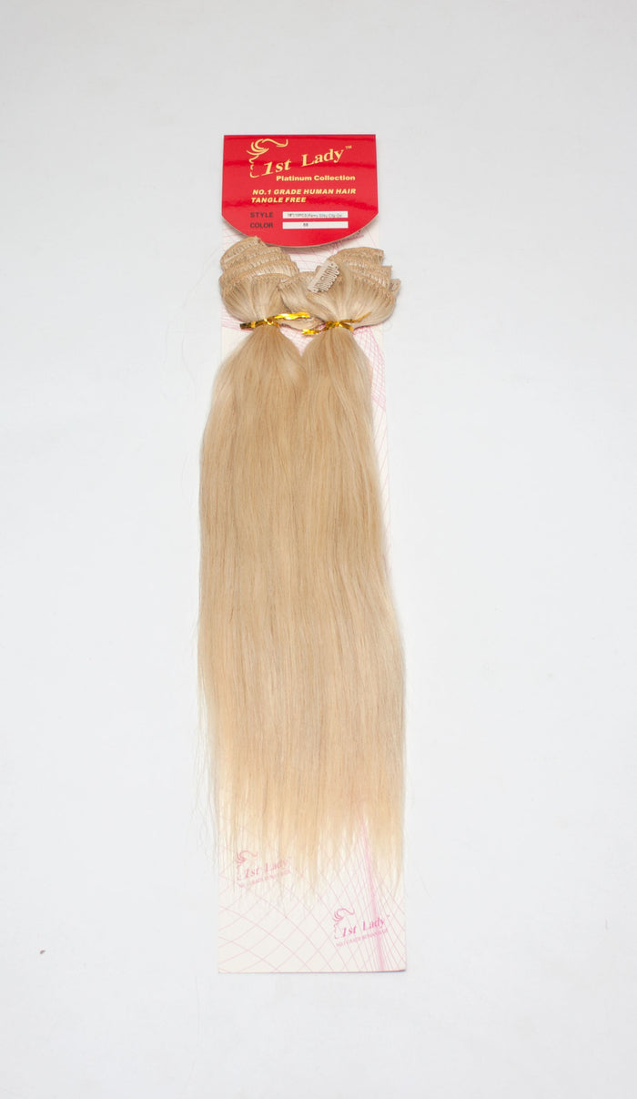 1st Lady Remy Human Hair Clip-On Silky Straight 18"  (10Pcs) - Elysee Star