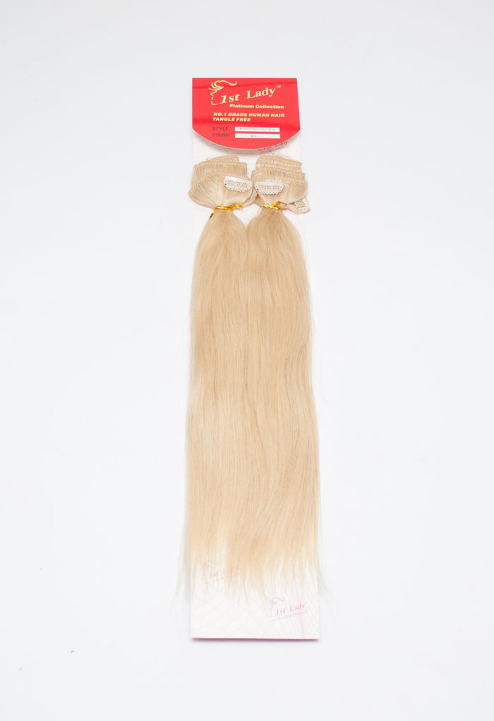 1st Lady Remy Human Hair Clip-On Silky Straight 18"  (10Pcs) - Elysee Star