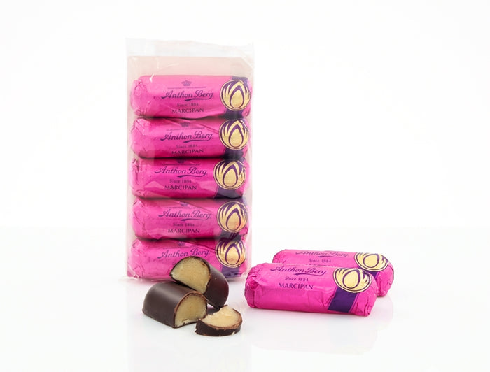 2 x Anthon Berg Marsipanbröd 5-Pack 125g (4.41 oz) – Premium Danish Dark Chocolate Covered Marzipan Bars