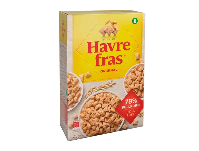 2 x Havrefras Original Oat Pillows Cereal 375g (13.23 oz) – Authentic Swedish Whole Grain Breakfast Cereal