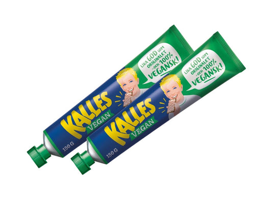 2 x Kalles Vegan 150g tubes – Swedish plant-based seaweed caviar spread, 100% vegan, rich in Omega-3, made in Sweden