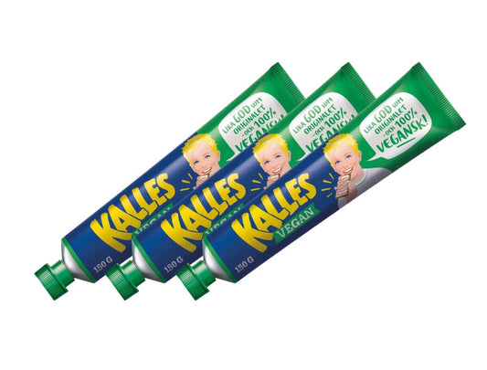 3 x Kalles Vegan 150g tubes – Swedish plant-based seaweed caviar spread, 100% vegan, rich in Omega-3, made in Sweden