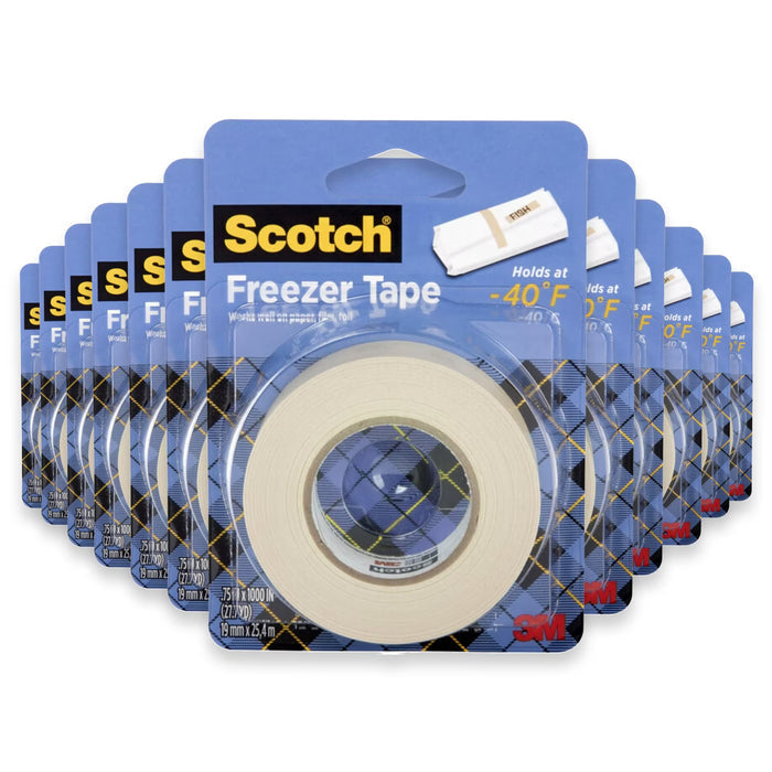 3M Freezer Tape for Food Storage Labeling and Sealing 3/4 in x 1000 in - 24 Pack