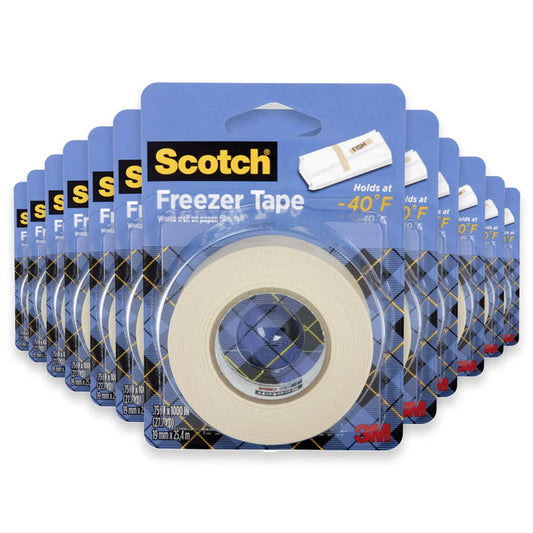 3M Freezer Tape for Food Storage Labeling and Sealing 3/4 in x 1000 in - 24 Pack