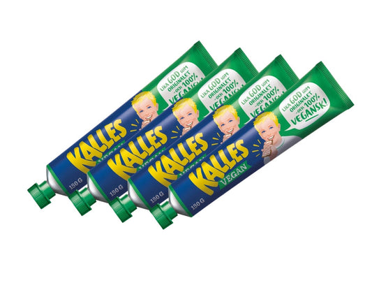 4 x Kalles Vegan 150g tubes – Swedish plant-based seaweed caviar spread, 100% vegan, rich in Omega-3, made in Sweden