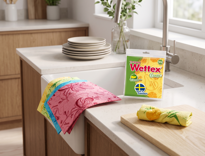 40 x Vileda Wettex Classic – Authentic Swedish Super Absorbent Cleaning Cloths – Choose Your Quantity
