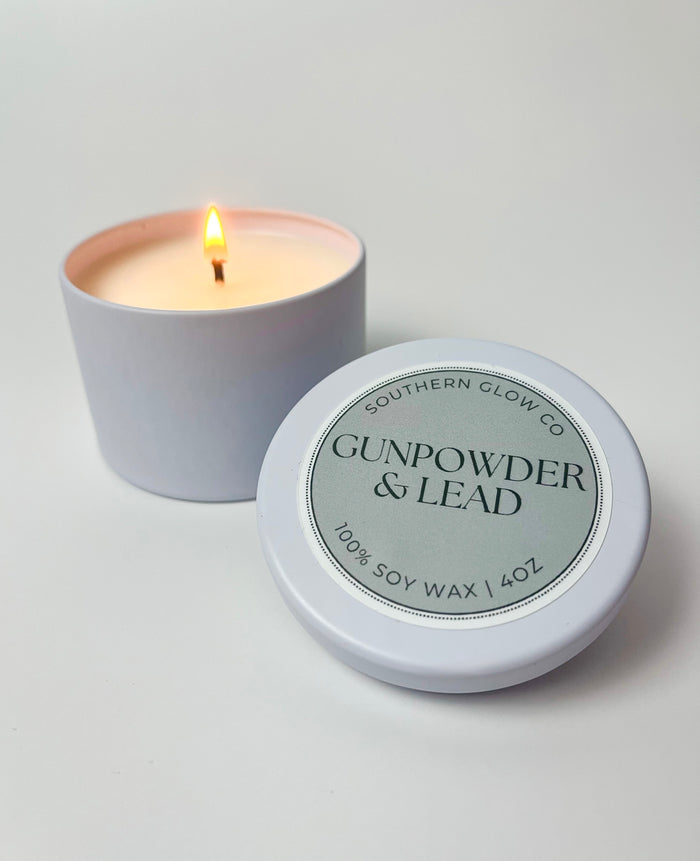 4oz Gunpowder & Lead Candle
