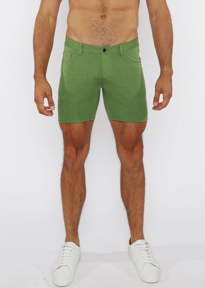 5" Inseam Solid Stretch Knit Jeans Shorts - Pea Shoot