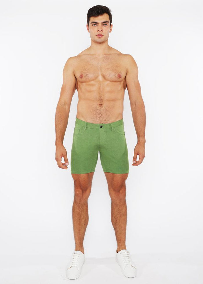 5" Inseam Solid Stretch Knit Jeans Shorts - Pea Shoot