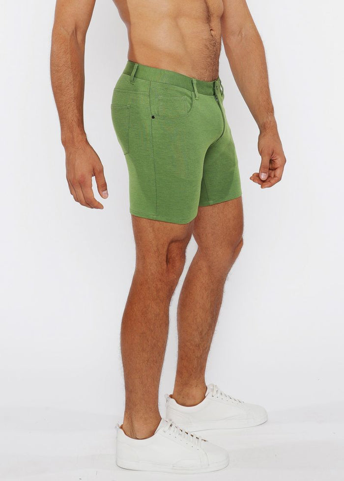 5" Inseam Solid Stretch Knit Jeans Shorts - Pea Shoot