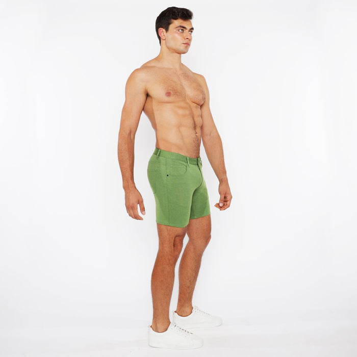 5" Inseam Solid Stretch Knit Jeans Shorts - Pea Shoot