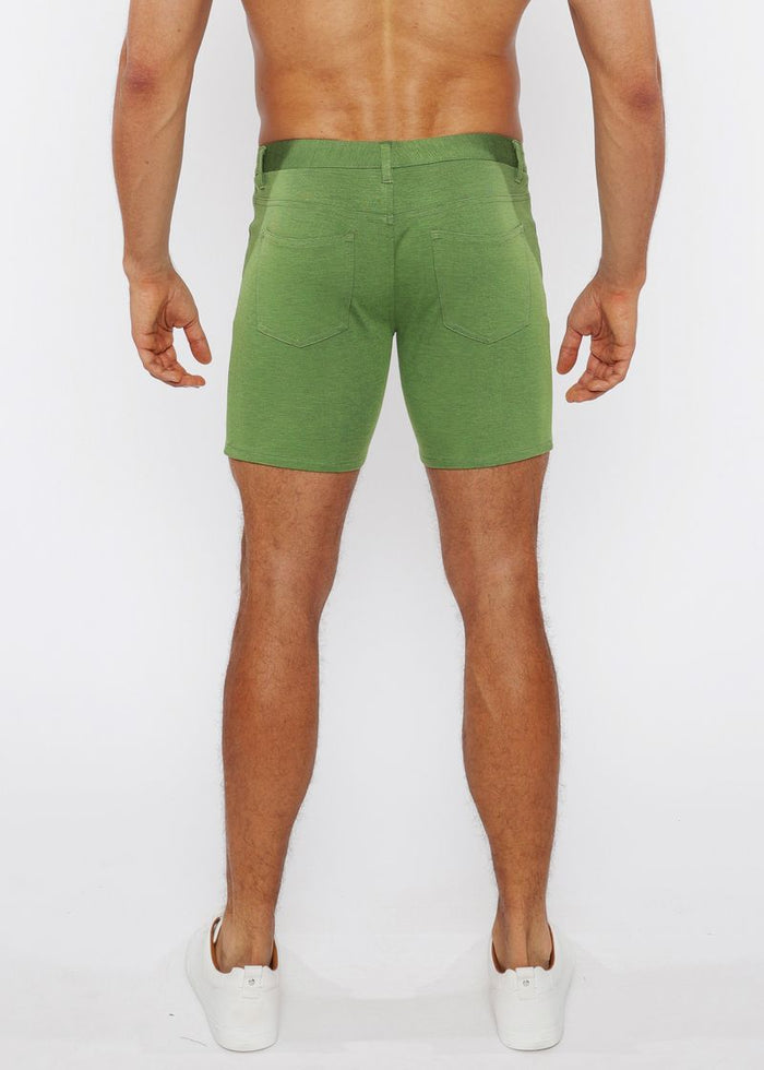5" Inseam Solid Stretch Knit Jeans Shorts - Pea Shoot