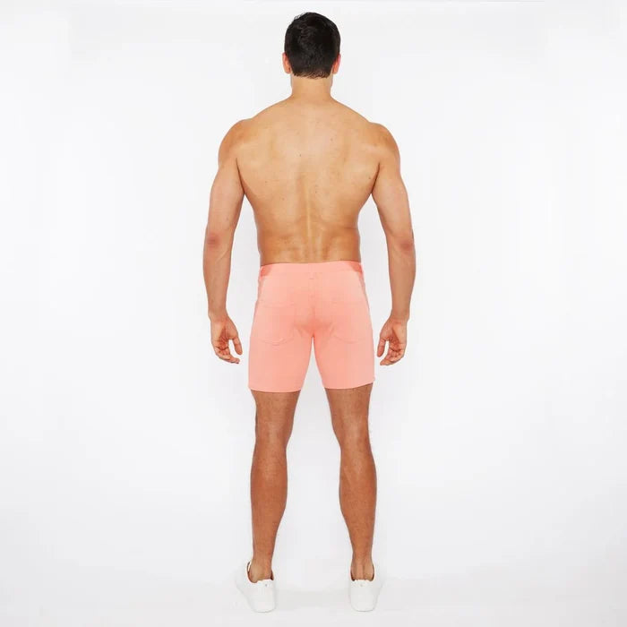 5" Inseam Solid Stretch Knit Jeans Shorts - Peach Amber