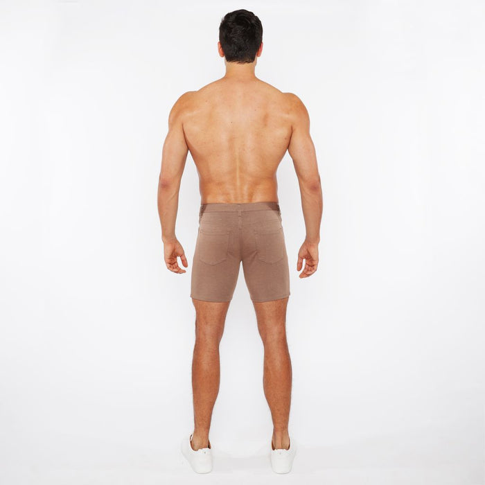 5" Inseam Solid Stretch Knit Jeans Shorts - Sesame Seed