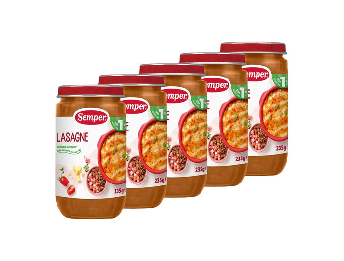 5 x Semper Barnmat Lasagne – Swedish Lasagne Meals for Toddlers from 1 Year, 5 x 235g