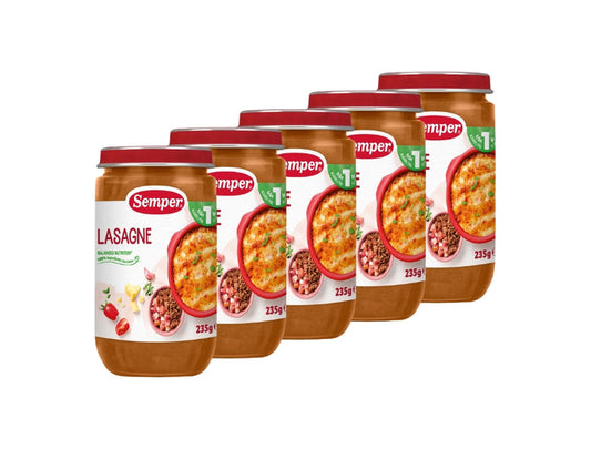 5 x Semper Barnmat Lasagne – Swedish Lasagne Meals for Toddlers from 1 Year, 5 x 235g