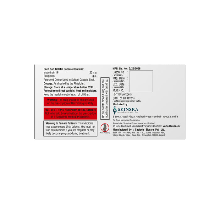 AKNOZAP Softgel Capsules with Isotretinoin - 20mg