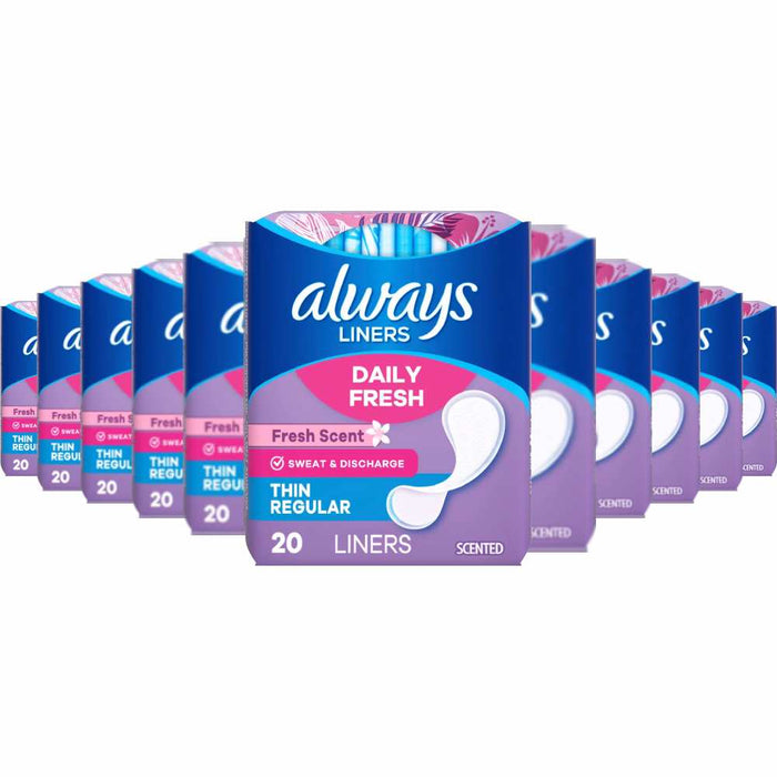 Always - Thin Regular Liners, Fresh Scent 20 Ct  - 24 Pack