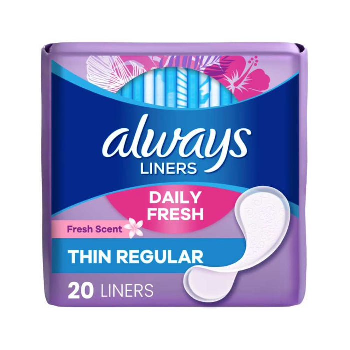 Always - Thin Regular Liners, Fresh Scent 20 Ct  - 24 Pack