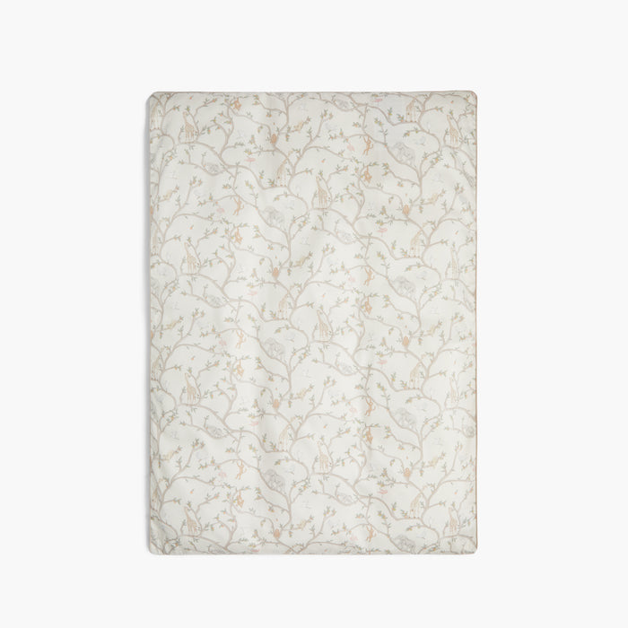 Animal Parade Baby Duvet in Ivory laid flat