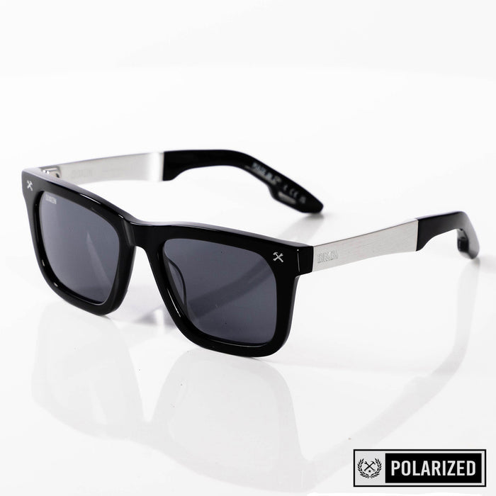 Anvil Metal Sunglasses - Black & Grey Polarised