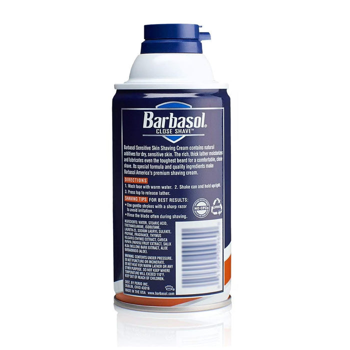 Barbasol Sensitive Skin Men’s Foam Shaving Cream - 10 oz - 6 Pack