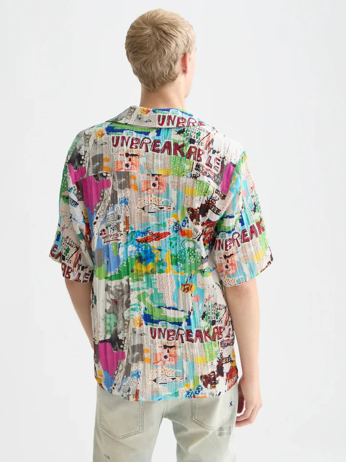 Basquiat Front And Back Artwork Relaxed-Fit T-Shirt Steel Grey