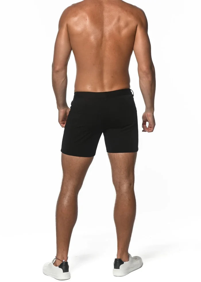 Black 5" Inseam Stretch Knit Jeans Shorts St-1932